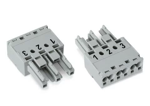 770-243/081-000 - Socket; 3-pole; Cod. B; 4,00 mm²; gray