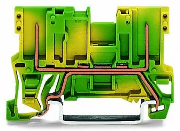 769-227 - 2-pin ground carrier terminal block; for DIN-rail 35 x 15 and 35 x 7.5; green-yellow