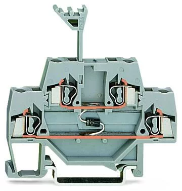 280-940/281-411 - Component terminal block; double-deck; with diode 1N4007; Anode, top; for DIN-rail 35 x 15 and 35 x 7.5; 2.5 mm²; CAGE CLAMP®; 2,50 mm²; gray