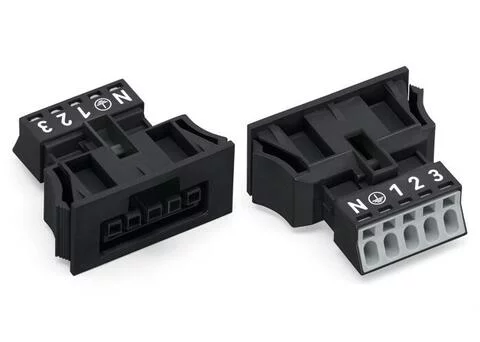 890-705/006-000 - WINSTA® through-panel socket (female); MINI; snap-in; N/G/1/2/3 marking; 5-pole; black; without locking latch 890-705/006-000 - WINSTA® through-panel socket (female); MINI; snap-in; N/G/1/2/3 marking; 5-pole; black; without locking latch