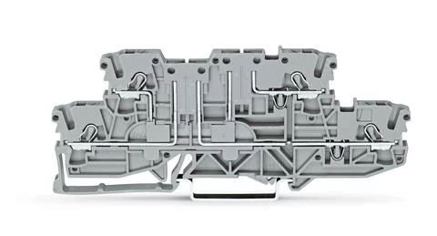 2002-2941 - Double-deck carrier terminal block; carrier/carrier (L/L); for disconnect; fuse or component plug; rail mount; 2-conductor; 5.2 mm wide; gray