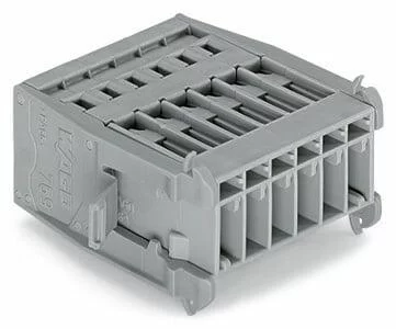 769-607/005-000 - X-COM® through-panel connector (male); CAGE CLAMP® connection; 7-pole; pole spacing 5 mm / 0.197 in; with snap-in flanges