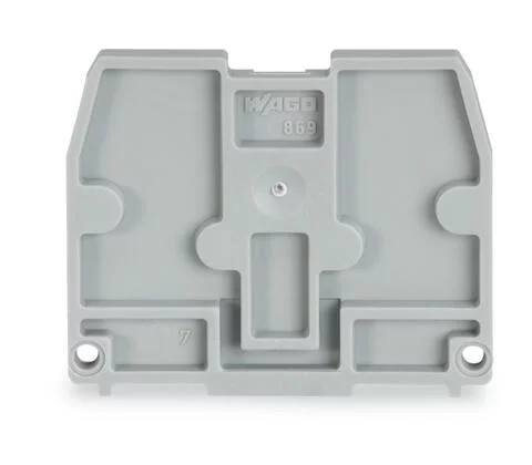 869-375 - End plate; for terminal blocks with snap-in mounting foot; 2.5 mm thick; gray