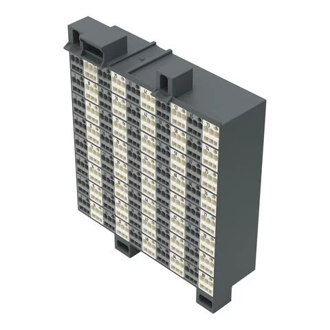 726-821 - Matrix patchboard; 80-pole; Marking 1-80; Colors of modules: gray/white; Module marking, side 1 and 2 vertical; 1,50 mm²; dark gray