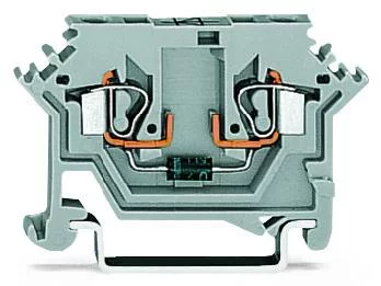 280-613/281-410 - Component terminal block; 2-conductor; with diode 1N4007; anode, left side; for DIN-rail 35 x 15 and 35 x 7.5; 2.5 mm²; CAGE CLAMP®; 2,50 mm²; gray