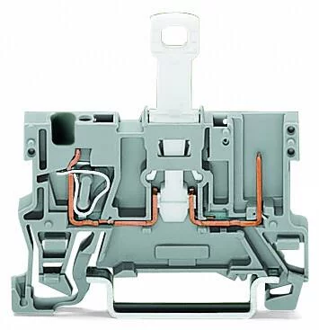 769-233 - 1-conductor/1-pin disconnect carrier terminal block; with shield contact; for DIN-rail 35 x 15 and 35 x 7.5; 4 mm²; CAGE CLAMP®; 4,00 mm²; gray