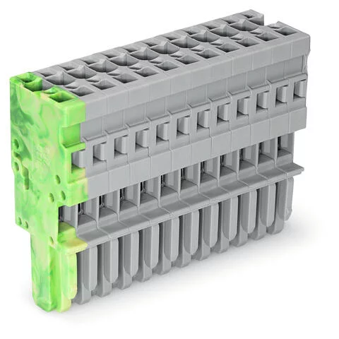 769-112/000-037 - 1-conductor female connector; CAGE CLAMP®; 4 mm²; Pin spacing 5 mm; 12-pole; coding finger; 4,00 mm²; gray, green-yellow