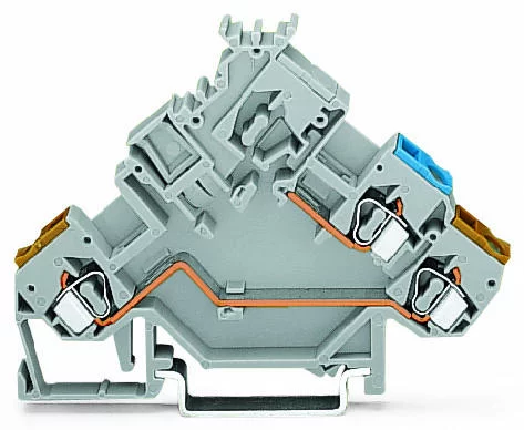 280-562 - 2-conductor actuator terminal block; with colored conductor entries; 2.5 mm²; CAGE CLAMP®; 2,50 mm²; gray