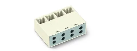 267-328 - Snap-on type conductor support; without ground contact; 4-pole; 2,50 mm²; white/gray