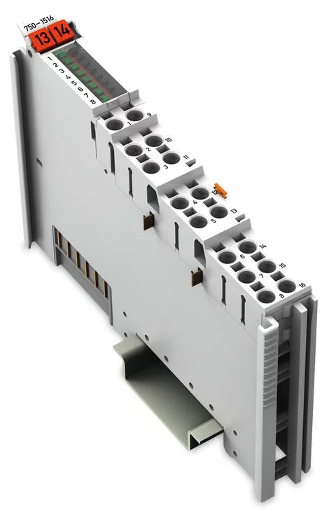 750-1516 - 8-channel digital output; 24 VDC; 0.5 A; Low-side switching; 2-conductor connection