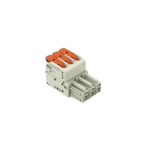 831-1103 - 1-conductor female connector; lever; Push-in CAGE CLAMP®; 10 mm²; Pin spacing 7.62 mm; 3-pole; 100% protected against mismating; 10,00 mm²; light gray