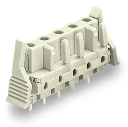 722-733/039-000 - THT female header; straight; Pin spacing 7.5 mm; 3-pole; 100% protected against mismating; Locking lever; 0.6 x 1.0 mm solder pin; light gray