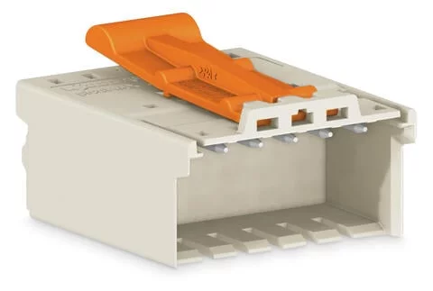 2091-1523/002-3000 - 1-conductor male connector; Push-in CAGE CLAMP®; 1.5 mm²; Pin spacing 3.5 mm; 3-pole; Integrated release lever; direct marking; 1,50 mm²; light gray
