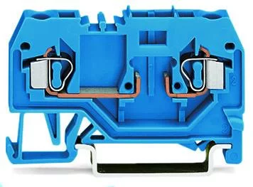 281-917 - 2-conductor carrier terminal block; for DIN-rail 35 x 15 and 35 x 7.5; 4 mm²; CAGE CLAMP®; 4,00 mm²; blue