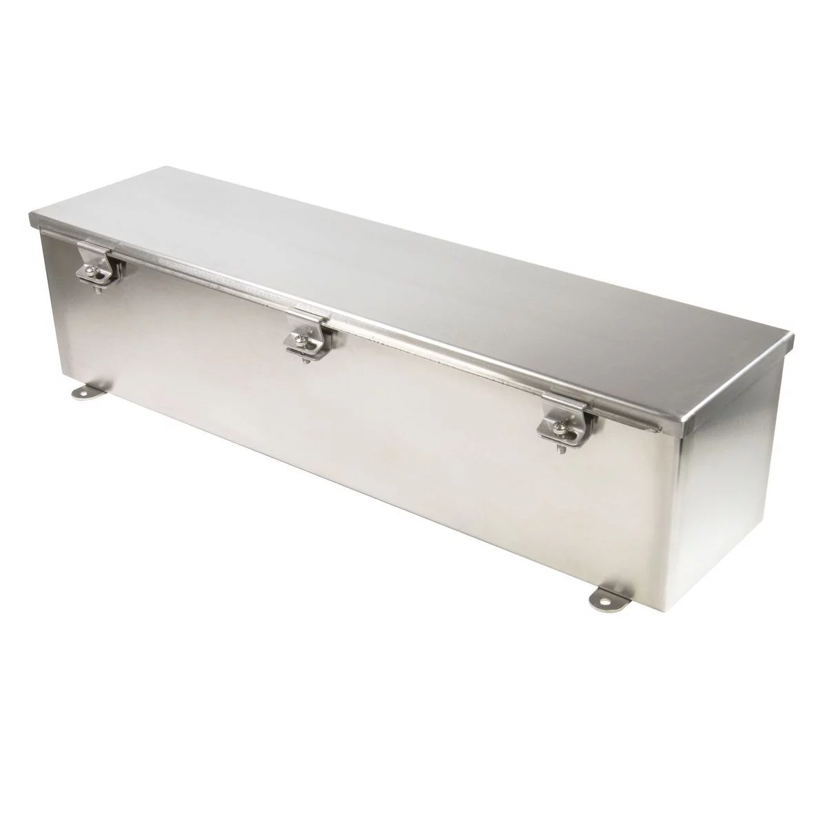 T8824CHSS - NEMA 4X Hinge Cover Wire Trough 8 X 8 X 24 in. 304 Stainless Steel