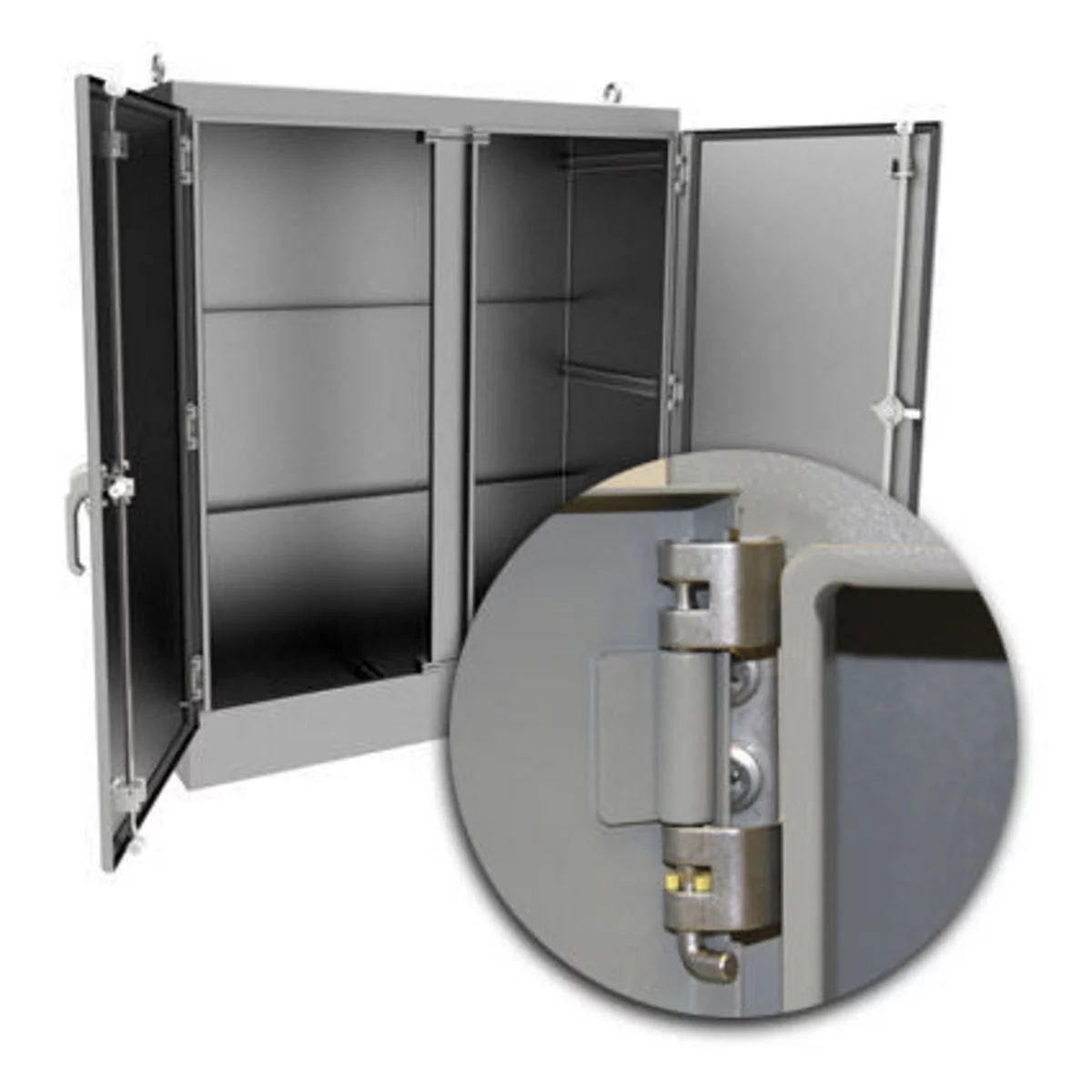 WRD723024SSFSN4 - NEMA 4X 1-Door Freestanding Enclosure with KwikHinge™ and 3-Point Handle 72X30X24 304 Stainless Steel