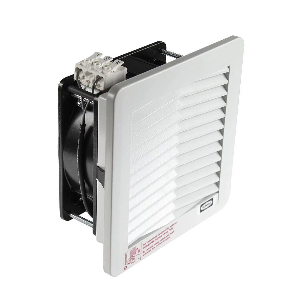 FF1010132CFM24VG - NEMA 12 Filter Fan 24 Volt DC 132 Cubic Feet Per Minute 9.8X9.8 - Light Gray