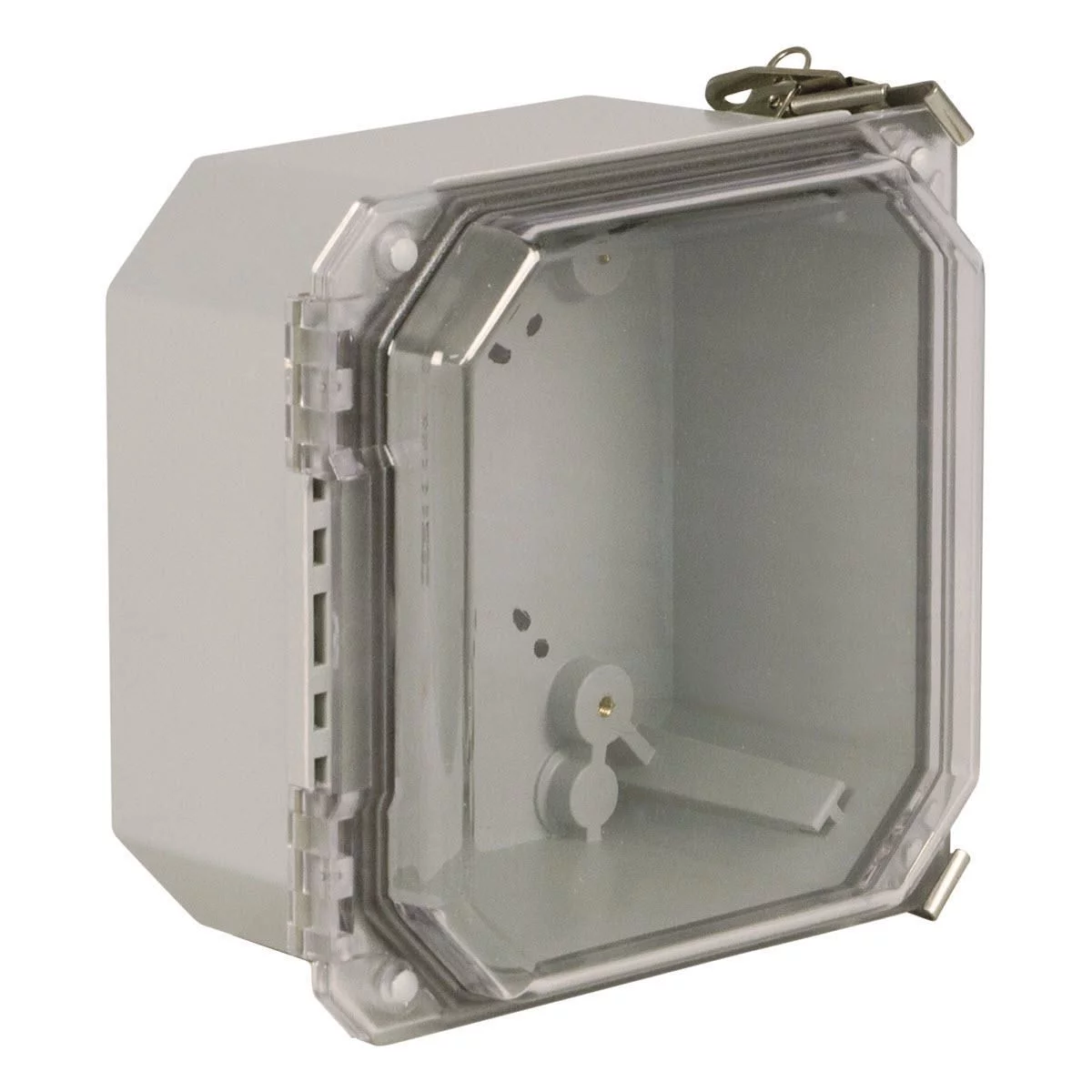 HW-CC100806CHTL - NEMA 4X Continuous Hinge Link Lock 10X8X6 Fiberglass-Clear Cover