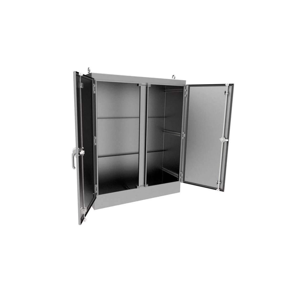 WRD727218SSFSDN4 - NEMA 4X 2-Door Freestanding Enclosure with KwikHinge™ and 3-Point Handle 72X72X18 304 Stainless Steel